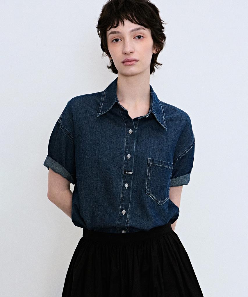 Nigaennikol Minimal Classic Half Denim Shirts_2 Color