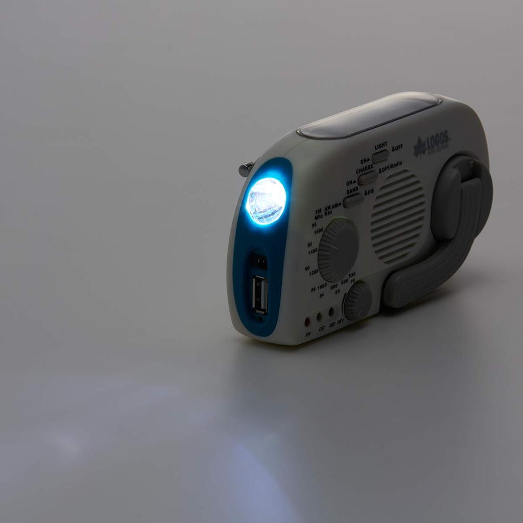 LOGOS (Logos) 3-Power Crank Solar Radio Light (Smartphone Charging) 74175021