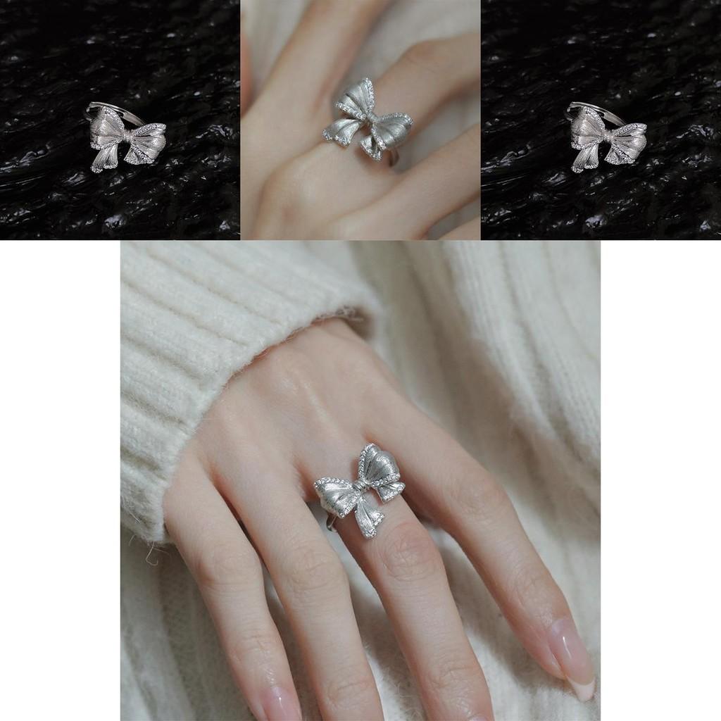 Trendy Ins Style Adjustable Bowknot Ring For Women With Chic Copper Finish