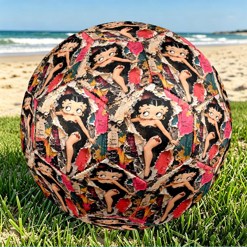 Betty Boop Print Size 5 Soccer Ball, PU Wear Resistant Football for Match Training and Daily Practice, Birthday Gift for Soccer Fans