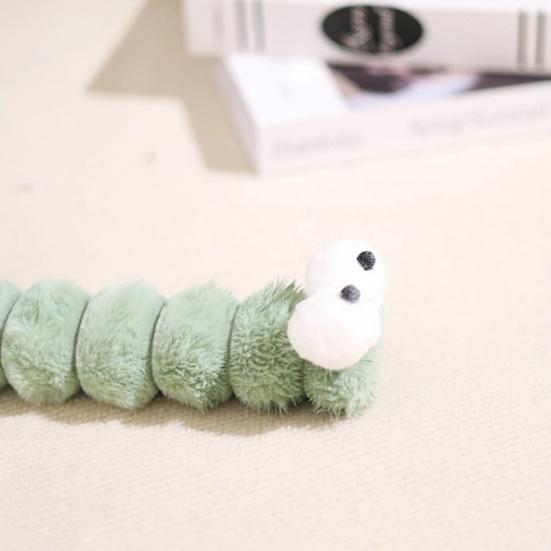 Cat Plush Toy Catnip Inside Cute Fuzzy Caterpillar Pillow Kick Stick Soft Cat Chew Toy for Indoor Kittens Play Exercise Boredom Relief