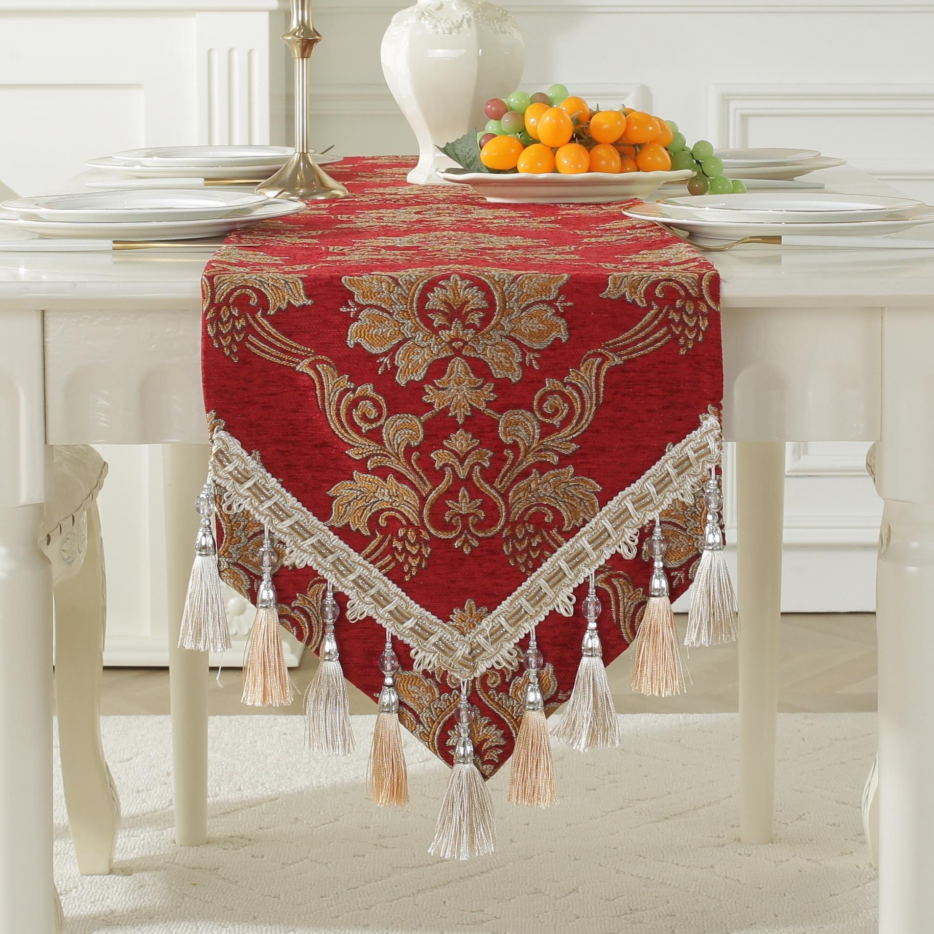 

Современная европейская жаккардовая дорожка на стол, парча с вышивкой, украшение стола для дома, ресторана, роскошное украшение стола с вышивкой Stripe&33x210cm