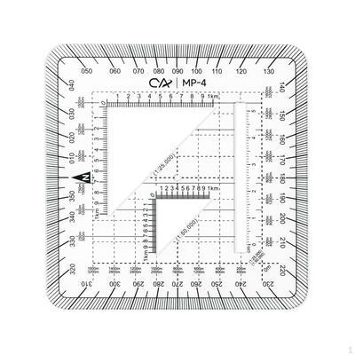 Protractor Ruler, Coordinate Scale Maptool Pocket Grid, Geographic Ruler for Engineers,