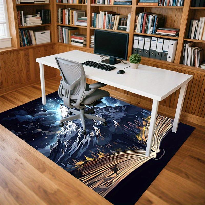 1pc Mountain Open Book Themed Rug for Home Decor, Non-slip Office Carpet, Chair mat, Outdoor Mat, Christmas and Halloween gifts-0731123