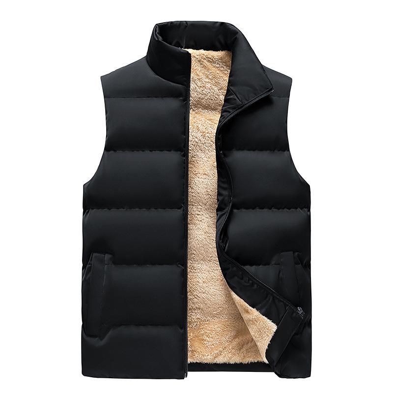 Men's Lambswool Down Cotton Winter Vest - Thick, Warm, Sleeveless, Plus Size Waistcoat