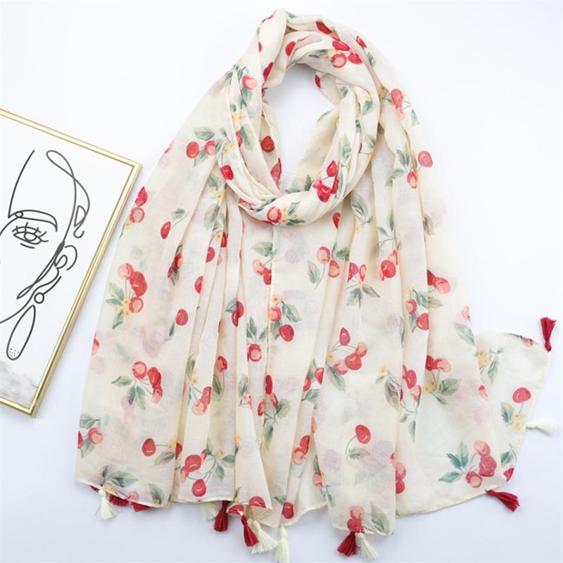 Autumn Fashion Ink Painting Floral Tassel Viscose Shawl Scarf Lady High Quality Wrap Pashmina Stole Bufandas Muslim Hijab Sjaal