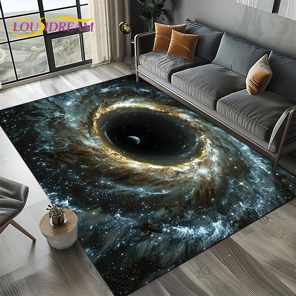 

Universe Space Stars Black Hole Galaxy Earth Milky Way Carpet Rug for Living Room Bedroom Sofa Decoration,Non-slip Floor Mat 40x60cm( 15x23in )