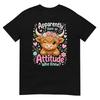 Apparently I Have An Attitude Highland Cow Funny Cute Floral T Shirt Gift