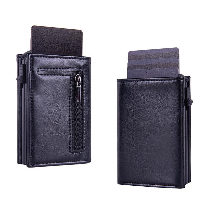 Men's RFID Aluminum Pop-Up Card Holder Wallet with Multi-Card Slots