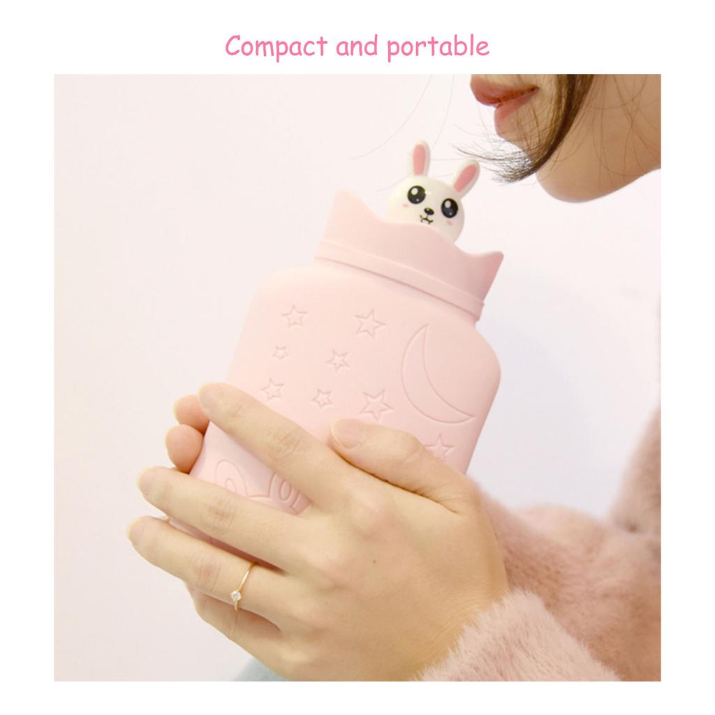 Hot Water Bag Silicone Safe Cute Design Microwave Hting Portable Hot Water Bottle
