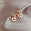 Vintage Rhinestone Heartbeat Earrings Crystal Moon Planet Pearl Zircon Earring Girls Party Birthday Gift Temperament Jewelry
