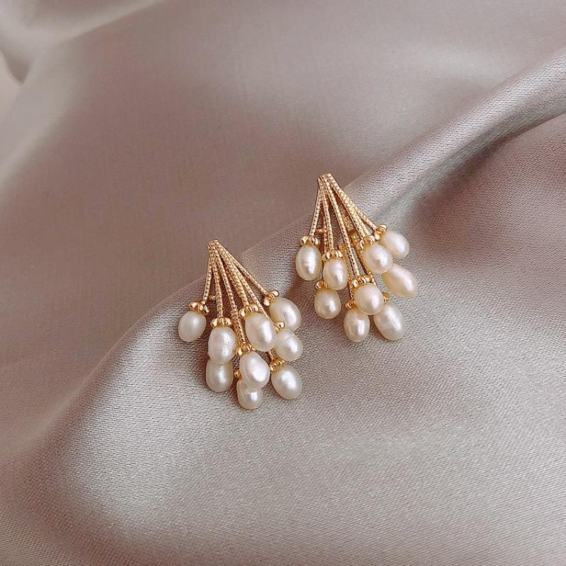 Vintage Rhinestone Heartbeat Earrings Crystal Moon Planet Pearl Zircon Earring Girls Party Birthday Gift Temperament Jewelry