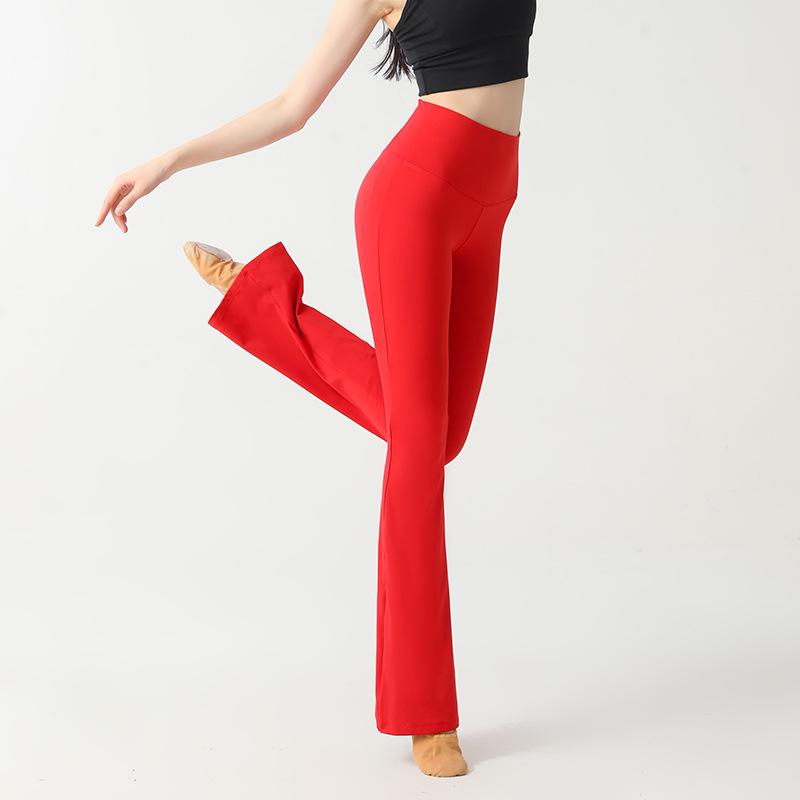 Women's High-Waist Yoga Flare Pants - Slimming, Hip-Lifting, Peach, High-Elastic Fitness Wear
