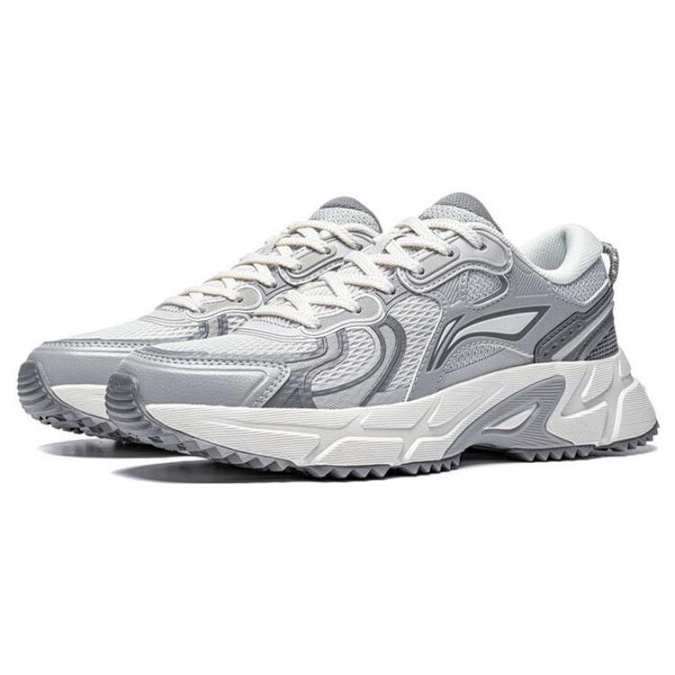 New LiNing Pick Up The Light Anti Slip And Wear Resistant Breathable Low Top Running Shoes Women's Antarctic Gray ARXT008-2
