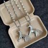Fashion Korean Version Pearl Pony Pendant Necklace For Women Girls Vintage Exquisite Horse Necklace Jewelry Accessories Gifts