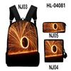 Iconic Distinctive Black Rock Shooter 3D Design 3pcs/Set Learner Bags Everyday Laptop Everyday Backpack Sling Carry Tote Pencil Pouch