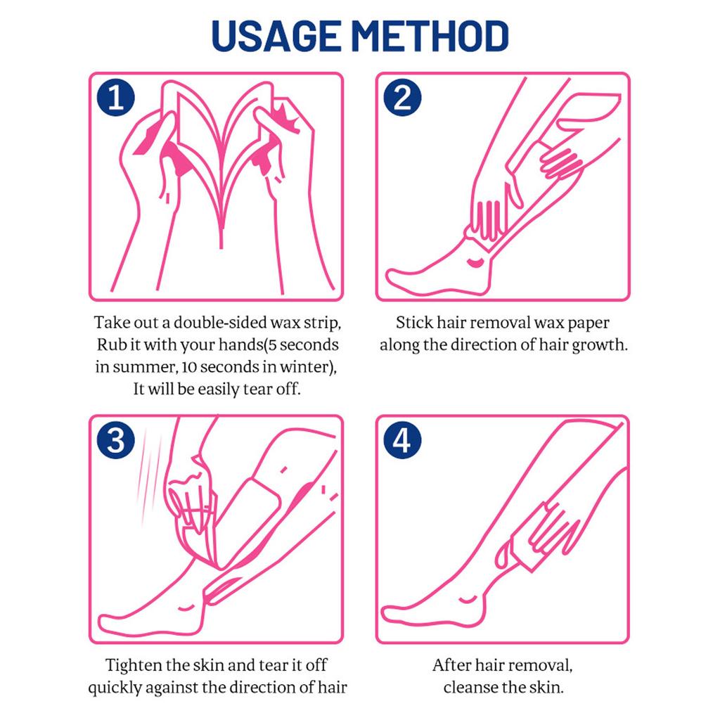 20 Stück Wachsstreifen Sicher Tiefenreinigend Mild Einfache Anwendung Haarentfernungswachsstreifen für Zuhause