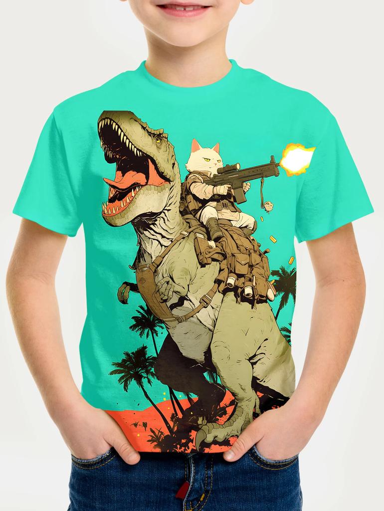 2025 Kids Clothes Dinosaur Graphic T Shirt for Children 3d Printed Tee Shirts Funny Children's Clothing T-Shirt Cool Design Tops