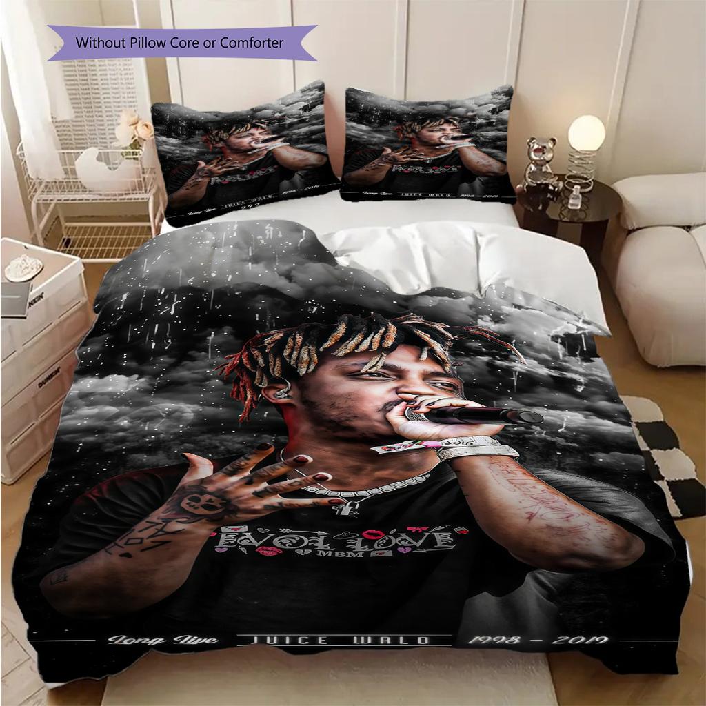 Juice Wrld Celebration Life Music Bedding 1 Duvet Cover 2 Pillowcase Without Core Duvet Cover And Pillowcase Christmas Birthday Gift