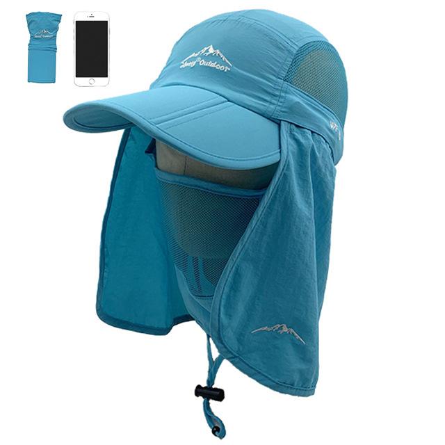 Foldable Quick Drying Waterproof 360 Visor Hat UV Protection Baseball Cap Men Shawl Sun Hats Women Dual Use Fishing Hiking Cap