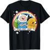 CN Adventure Time Finn Und Jake Regenbogen Sterne Porträt T-Shirt