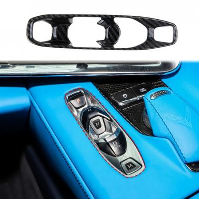Rivestimento Pannello Leva Cambio Controllo Centrale Stile Carbonio Per Chevrolet Corvette C8