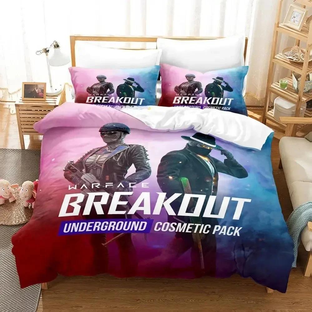 3d Anime Game Warface Breakout Bedding Set Printed Bed Set With Pillowcase Duvet Cover Soft Single Double Queen Super King Size