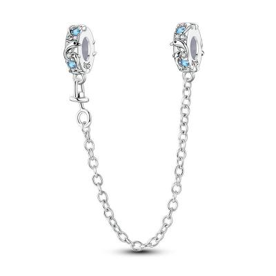 Charm Originale Stars Moon Safety Chain Pendants Beads Fit Bracelet Bangle For Women Charms Copper Luxurious Jewellery Gift