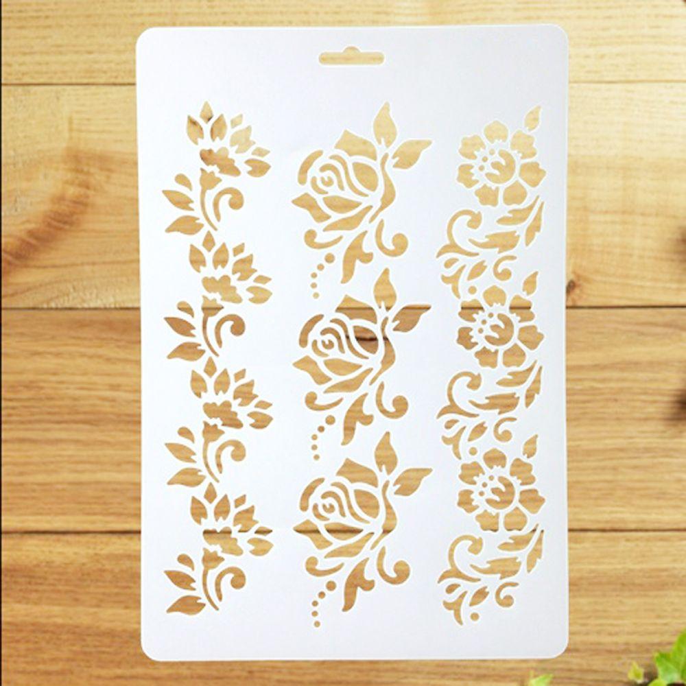 DIY Embossing Plastic Painting Paper Card Layering Stencils Flower
