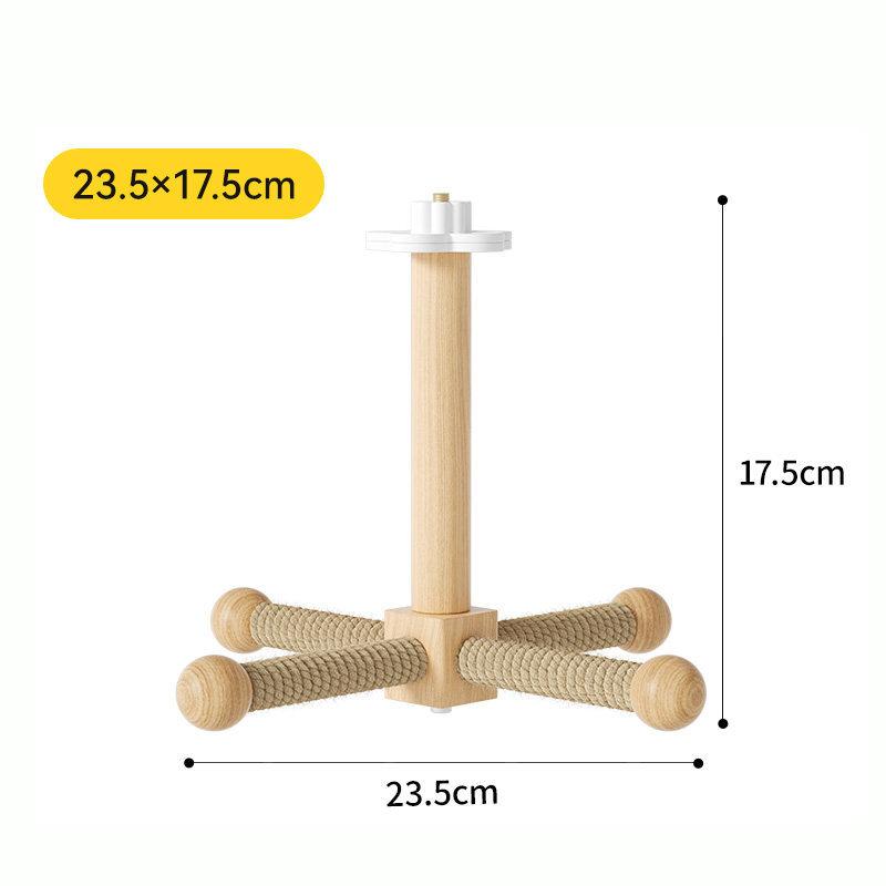 Natural Wood Tabletop Bird Play Stand Interactive Parrot Playground Gym with Climbing Ladder Swing Toys for Parakeets