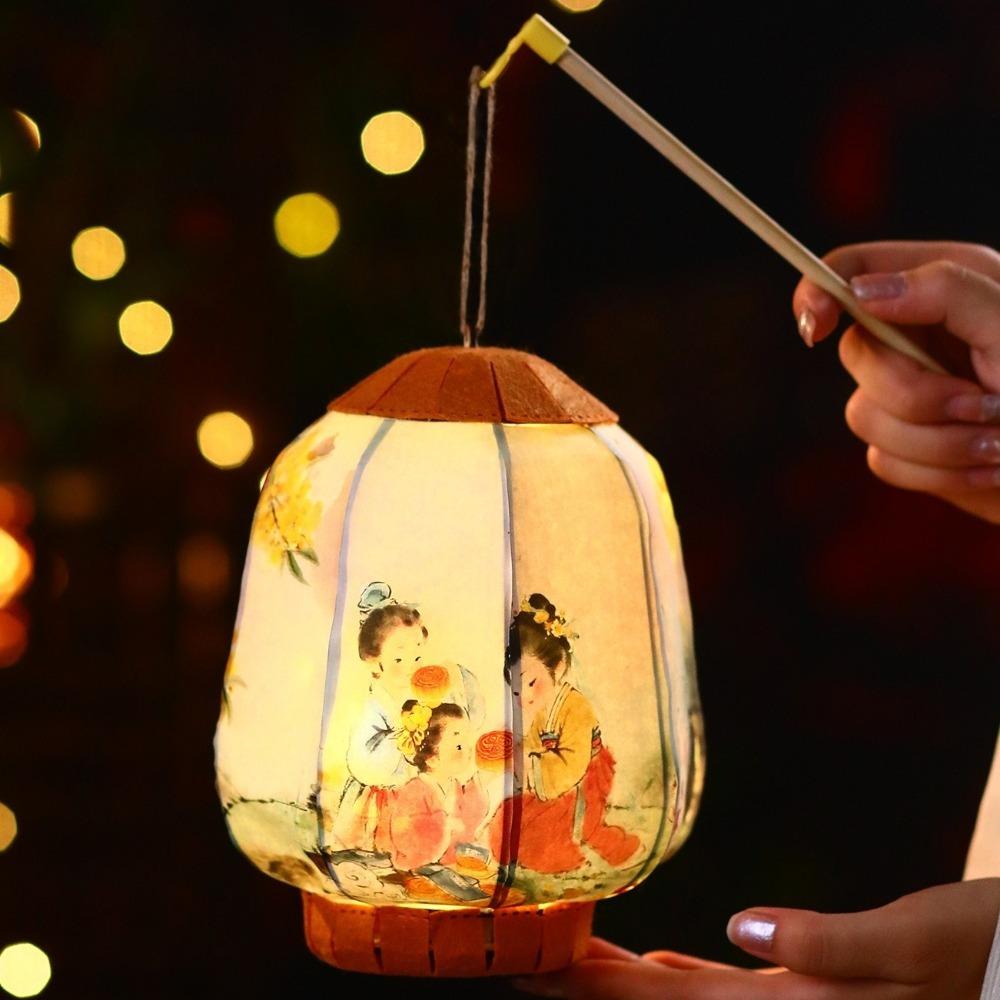 Traditional New Year Lantern Good Luck Handmade Luminous Lantern LED Lighting Decorative Ancient Style Lantern Spring Festival