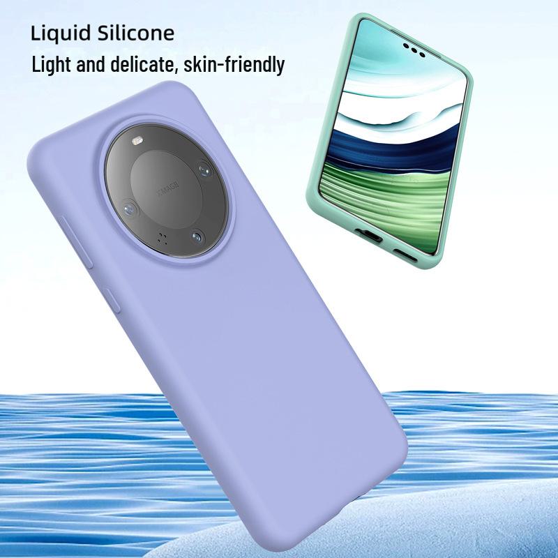 Pouzdro na telefon Huawei Mate60/Mate60Pro z tekutého silikonu s povrchem odolným proti nečistotám, ideální pro zahraniční obchod, design proti pádu.