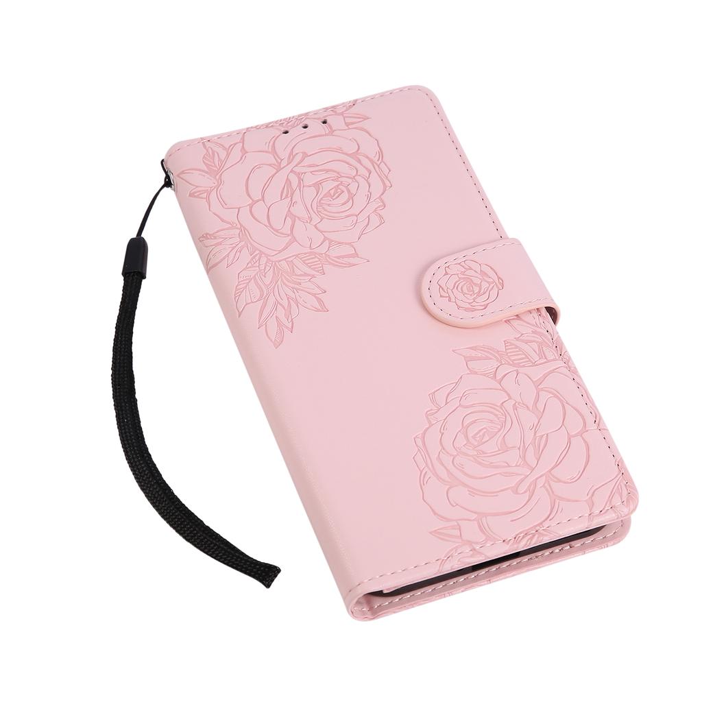For Oppo Find X8 5G Case Rose Flower PU Leather Wallet Phone Cover with 3 Card Slots/Wrist Strap