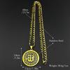Flower Enamel Arabic Quran Allah Medal Pendant Necklace for Women Men Stainless Steel Gold Color Islam Muslim Chain Jewelry