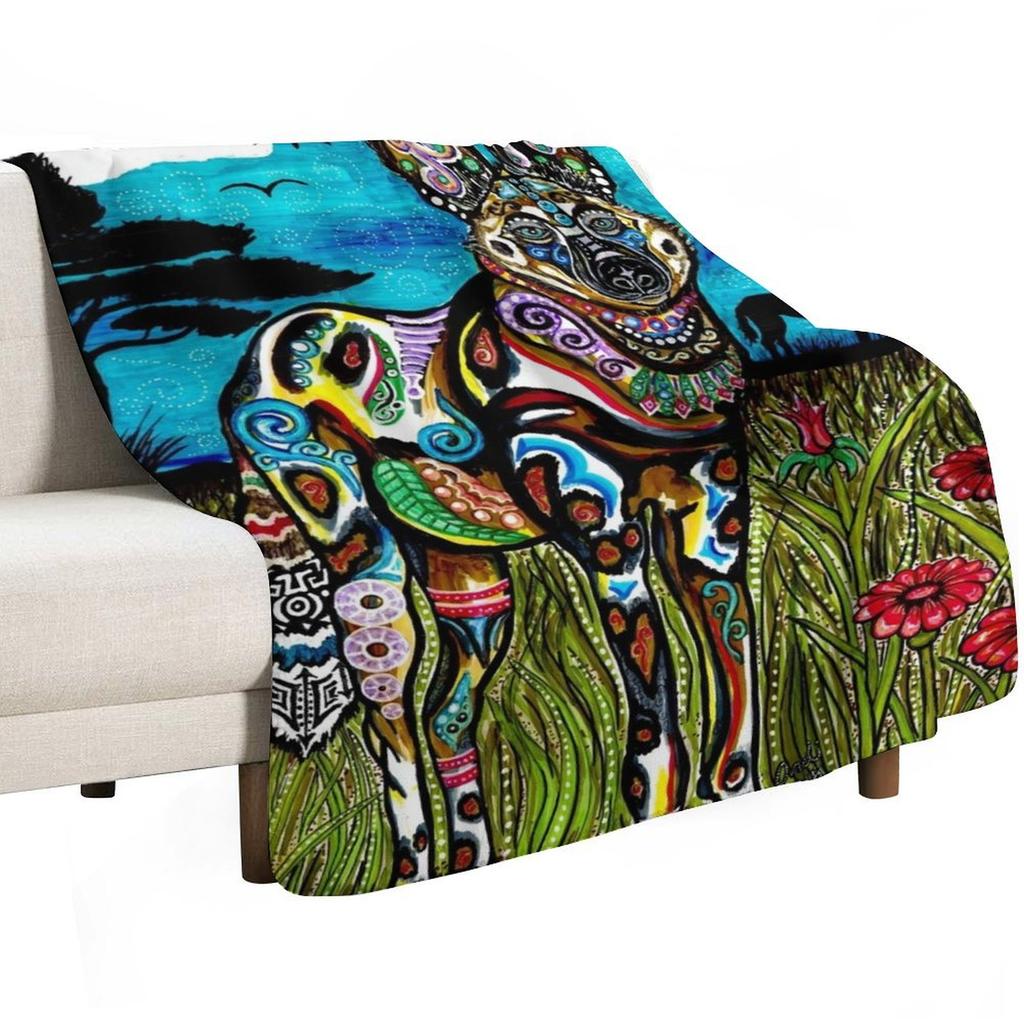 African Wild Dog Throw Blanket Multi Purpose Soft Warm Blanket for Home Travel