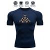 Mens Compression Short Sleeve T-Shirt Muscular Bulldog Weightlifting Graphic Breathable Quick Dry High Elasticity Gym And Streetwear Athletic Top