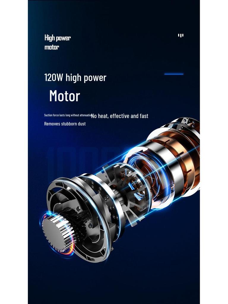 High-Power Handheld Car Vacuum with Wireless Charging, Compact Size, and Strong Suction