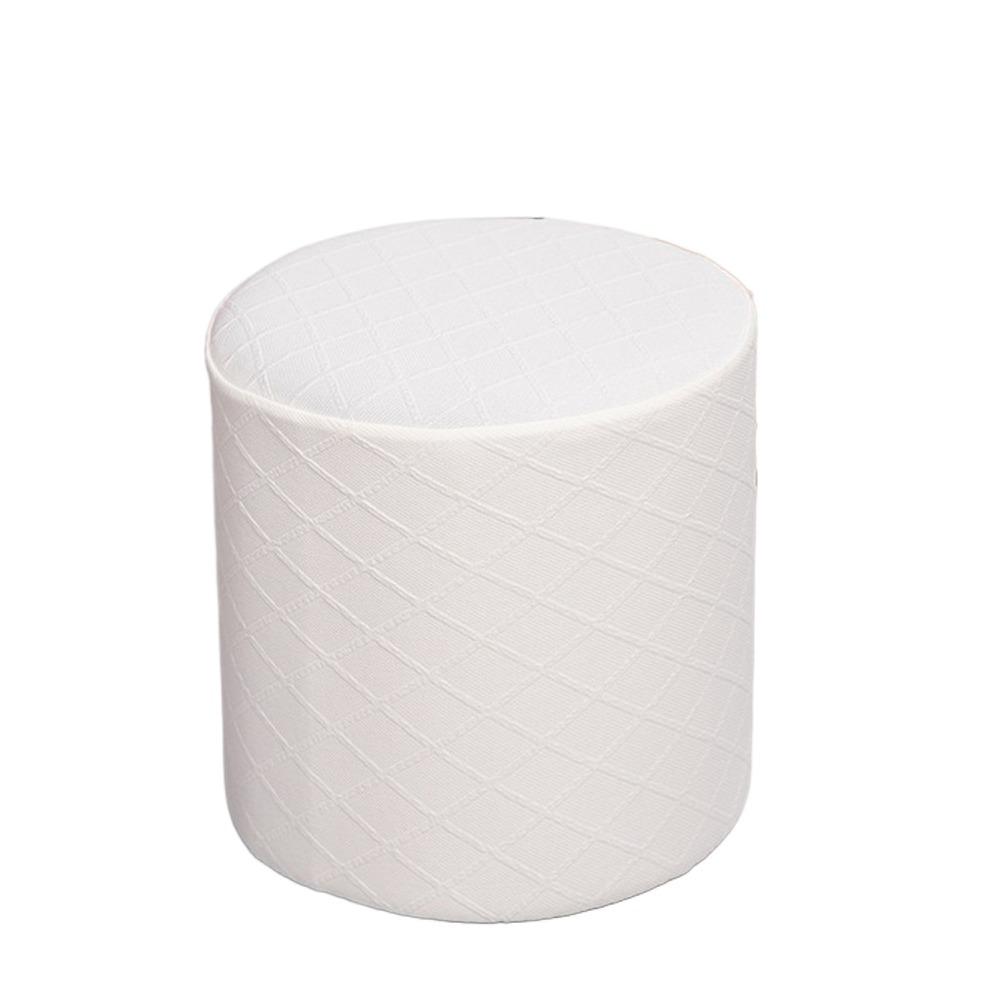 New Solid Color Jacquard Ottoman Cover Round Soft Square Stool Cover Elastic Footrest Slipcover Home Decor