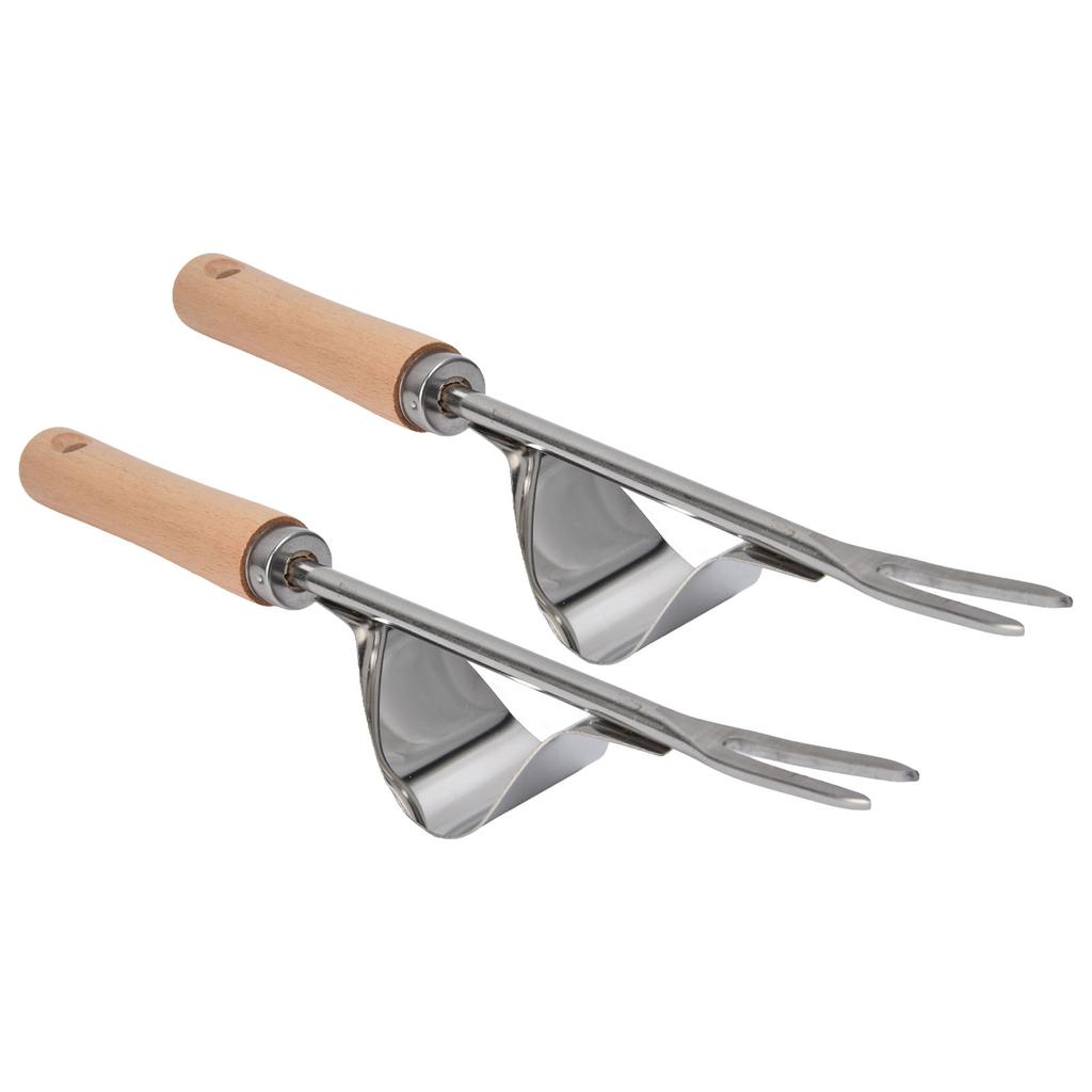 2 Stück Garten Hand Unkrautstecher Edelstahl Robust Langlebig Rostfrei Glänzender Griff Unkrautentfernungswerkzeug