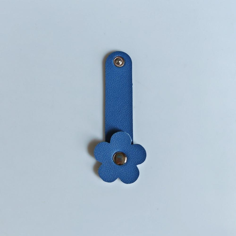 Cable Winder PU Leather Flower Shaped Cable Tie Headphone Stand Wire Organizer Headphone Winding Device