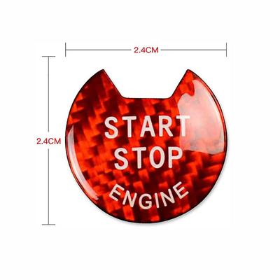 For 14-19 Infiniti Q50 Q60 Engine Start Stop Push Button Cover Carbon Fiber Red