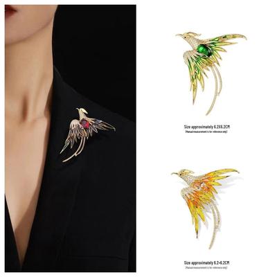Broche Phénix: Accessoire de costume de luxe pour femme pour mariages et occasions spéciales - Cadeau unique pour le Nouvel An