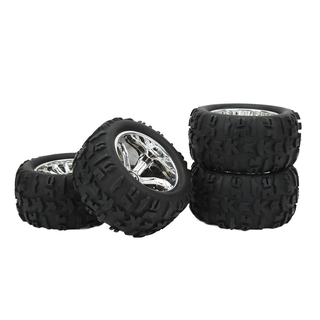 4PCS RC Rubber Tires Strong Cushioning Wear Resistant Replacement Rubber Tires for Traxxas Maxx