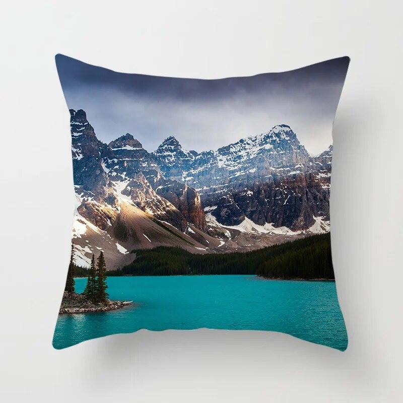 Beautiful Natural Landscape Printing Pillowcase Sofa Decoration Car Office Seat Cushion Cover Room  Home