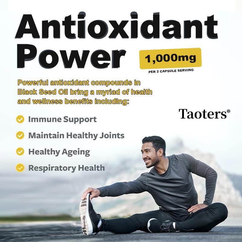 Taoters Cold Pressed Black Seed Oil Soft Capsules Black Seed Oil Hair and Skin Care 120 Capsules