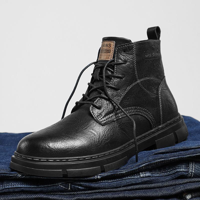 Увеличивающие рост мужские мотоциклетные ботинки противоскользящие мужские ботинки — фото 5