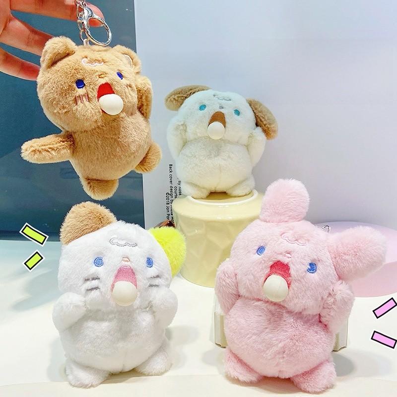 Panda Rabbit Little Surprised Expression Spitting Bubbles Cartoon Plush Pendant