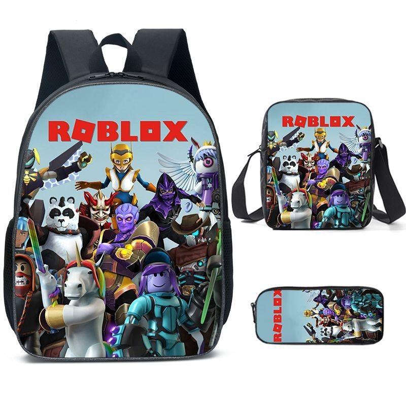 Spacious 20-35l Nylon Roblox Backpack Breathable Cartoon Bag For Students Travel