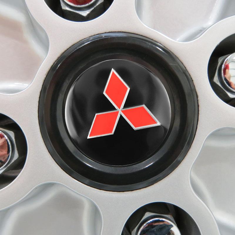 Cytbfl1 4Pcs Car Wheel Stickers 56mm Auto Center Hub Cap Decal For Mitsubishi Lancer Ralliart ASX Mirage Pajero Xpander Attrage L200