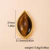 Exaggerated Geometric Tiger Eye Stone Pendant Necklace In Stainless Steel